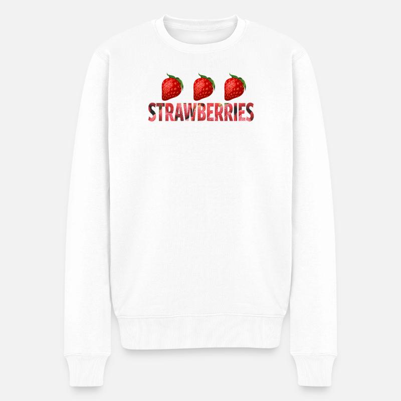 Fraises - Pull Premium bio Homme - blanc