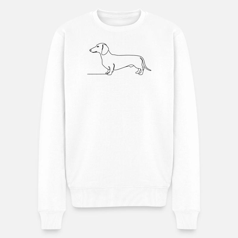 Art d’une ligne teckel teckel - Pull Premium bio Homme - blanc