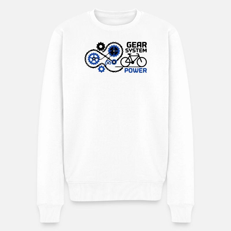  Geniales Gear System Fahrrad Nerd - Männer Premium Bio Pullover - Weiß