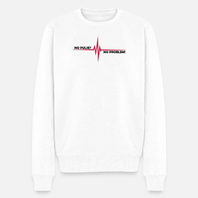 No pulse? - No problem - Männer Premium Bio Pullover - Weiß