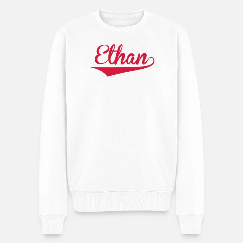 Ethan - Männer Premium Bio Pullover - Weiß