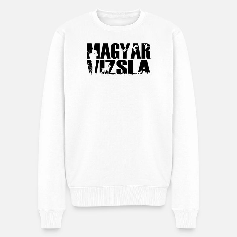 Jagdhund Magyar Viszla - Männer Premium Bio Pullover - Weiß