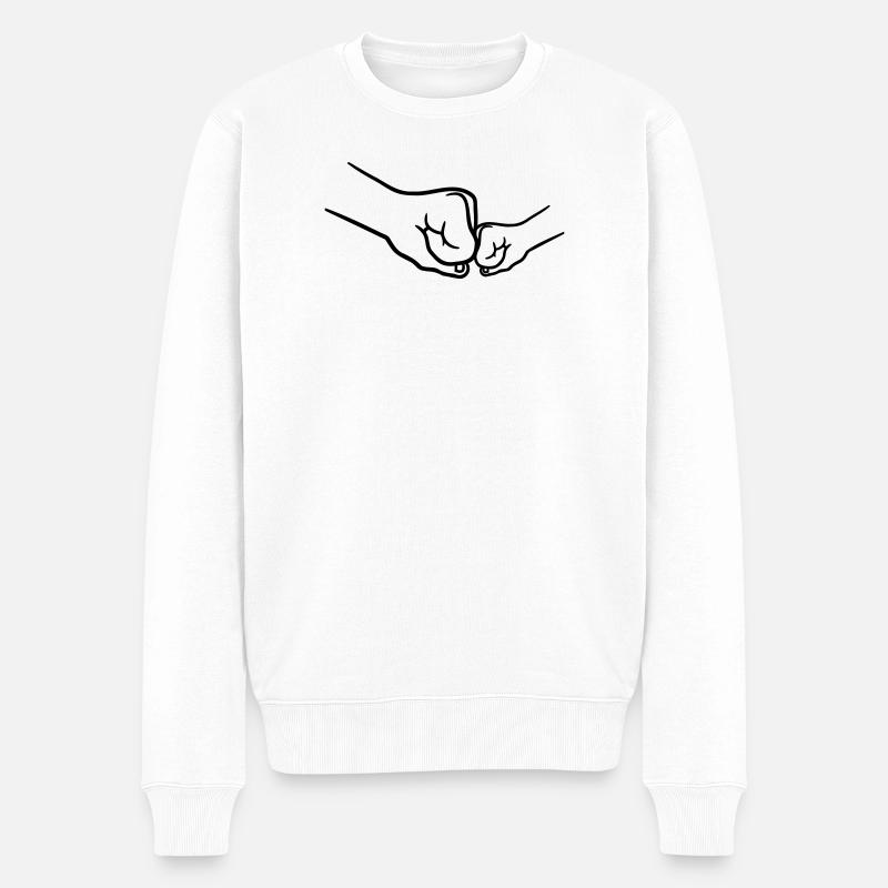 Kind 2 Fäuste - Männer Premium Bio Pullover - Weiß