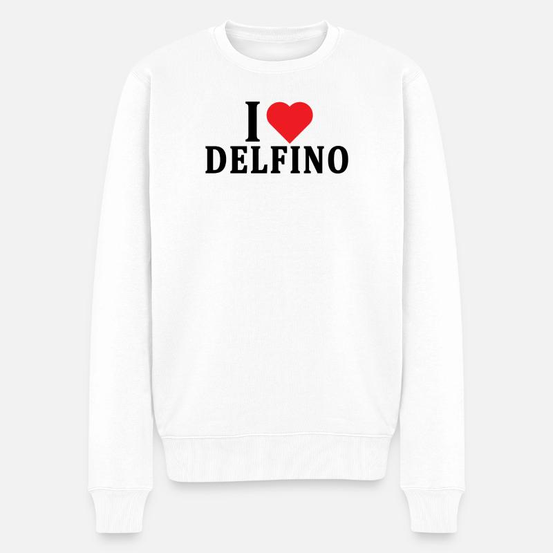 T-Shirt Ich liebe Dolphin T-Shirt Geschenkidee - Männer Premium Bio Pullover - Weiß