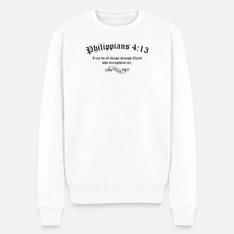 Philippiens 4:13 - Pull Premium bio Homme - blanc