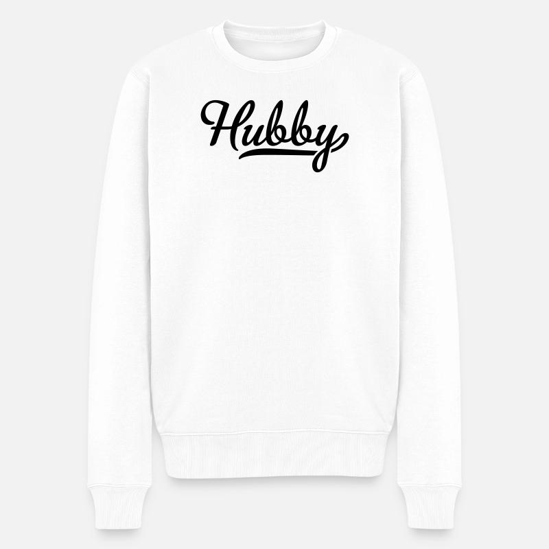 Hubby - Männer Premium Bio Pullover - Weiß