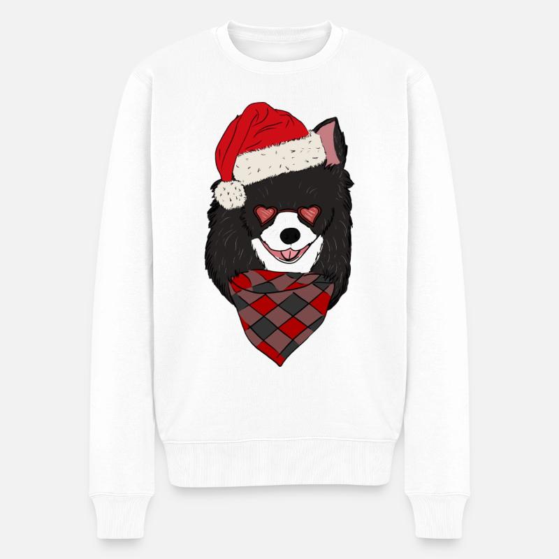 Chihuahua avec chapeau de Noël - Pull Premium bio Homme - blanc