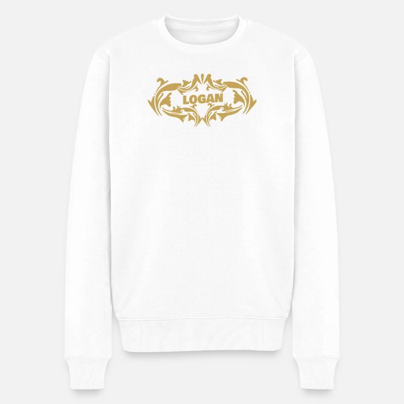 Logan als Name - Männer Premium Bio Pullover - Weiß