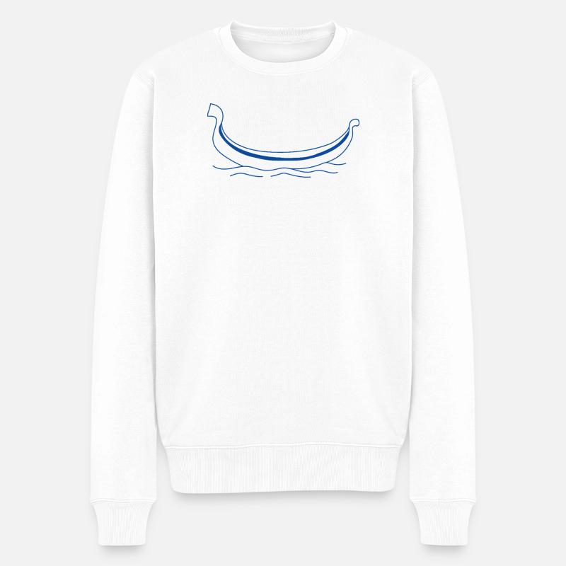 Typische venedische Gondel - Männer Premium Bio Pullover - Weiß