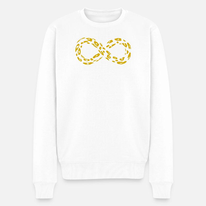 Leopard Infinity Loop (alternativ) - Männer Premium Bio Pullover - Weiß