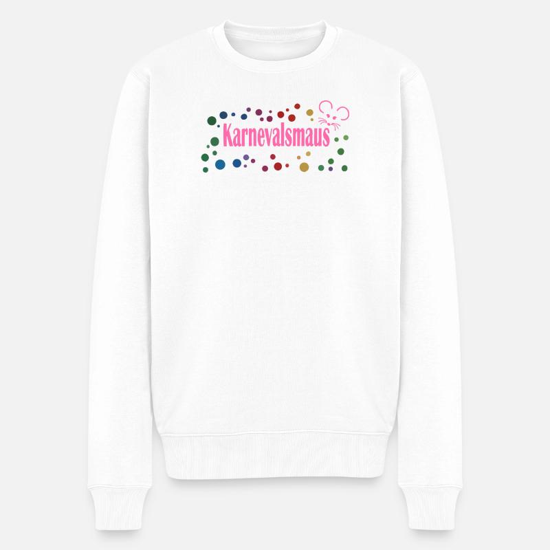 Karnevalsmaus T-Shirt Fasching Damen Maus Pink - Männer Premium Bio Pullover - Weiß