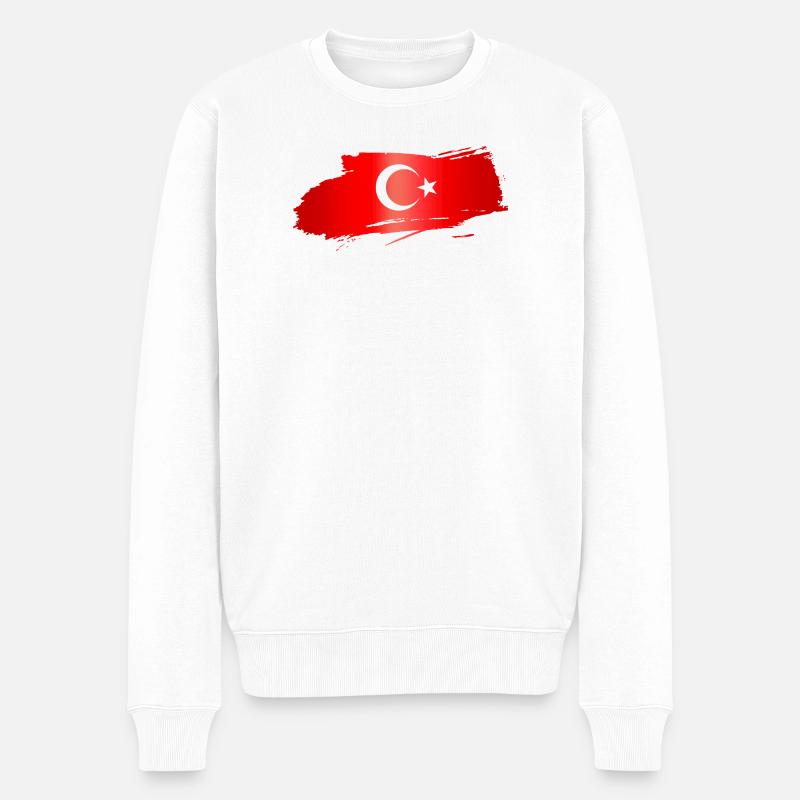 Coup de pinceau du drapeau turc - Pull Premium bio Homme - blanc