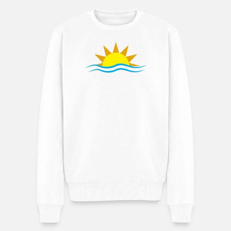 Sonnenuntergang - Männer Premium Bio Pullover - Weiß