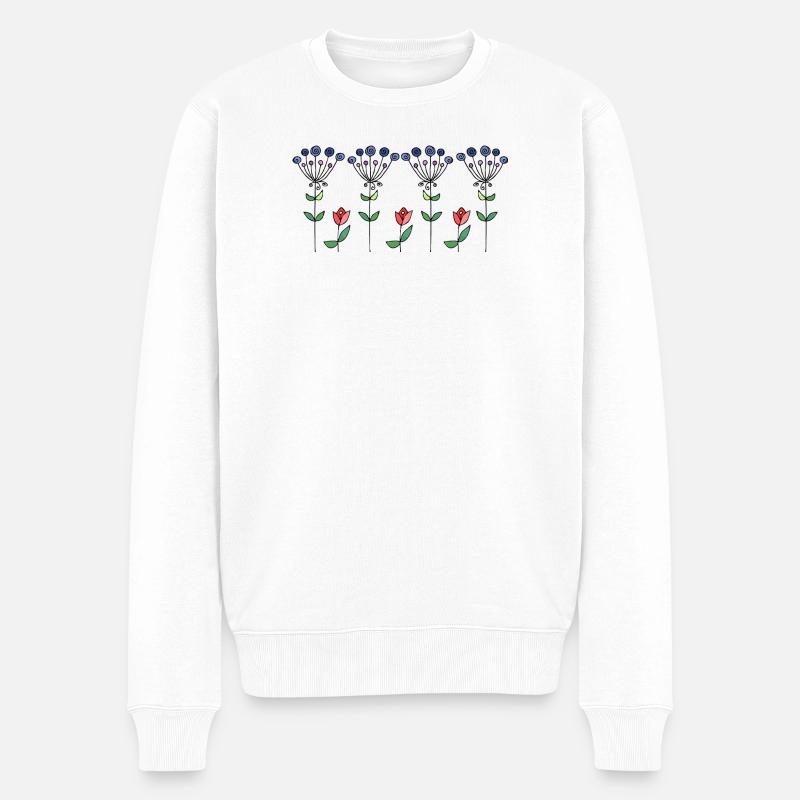 Fleur - Pull Premium bio Homme - blanc