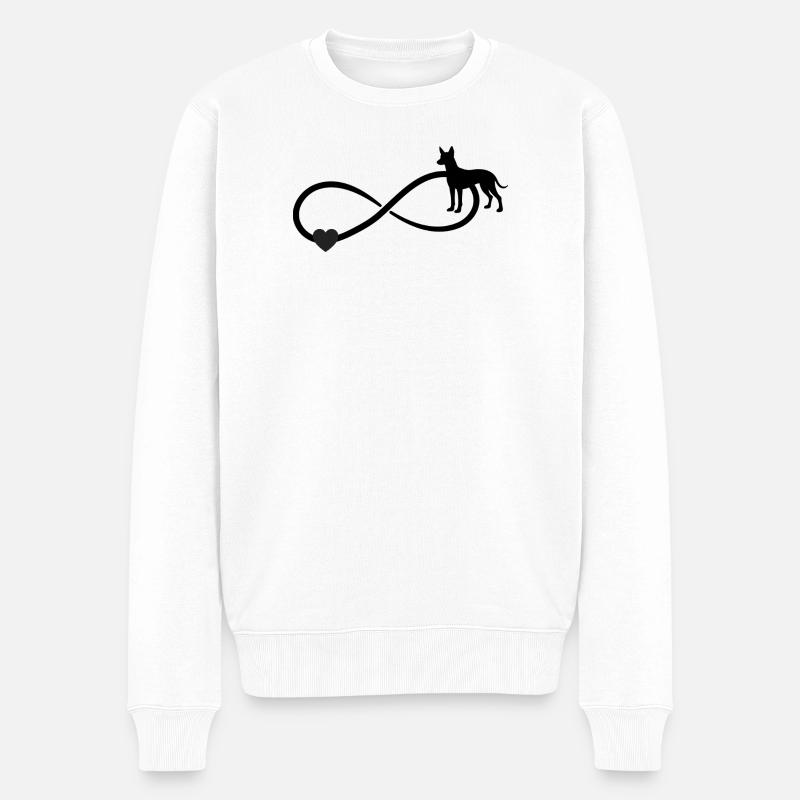 Xoloitzcuintle Unendlichkeit  - Männer Premium Bio Pullover - Weiß