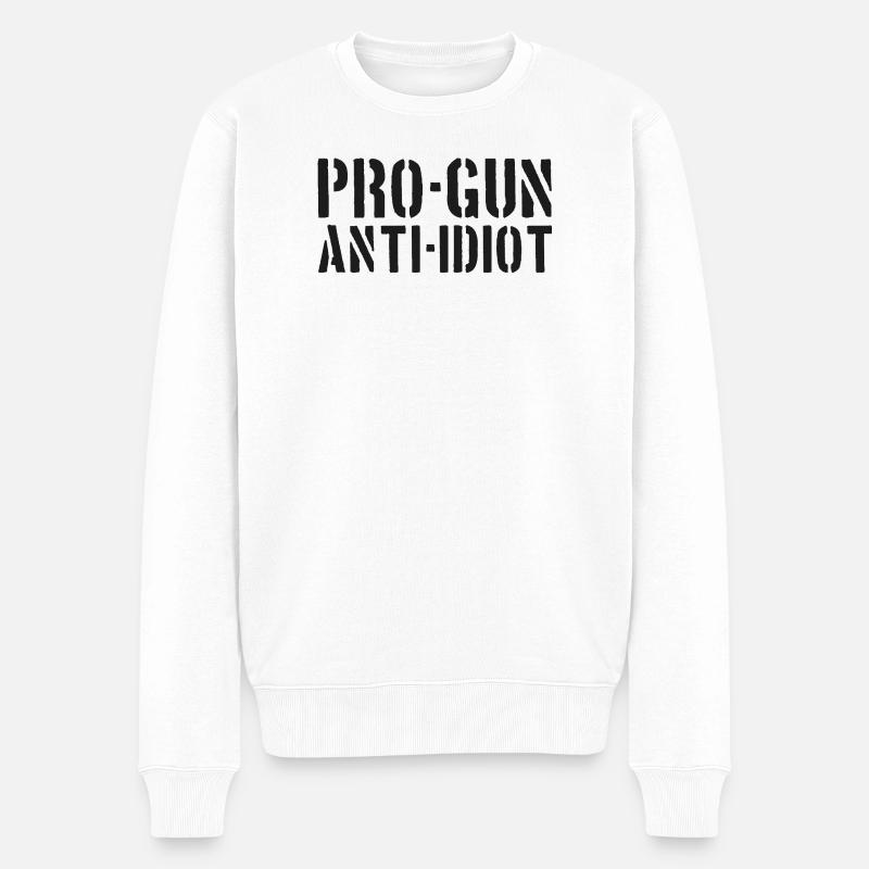 Pro-Waffen, Anti-Idiot - Männer Premium Bio Pullover - Weiß
