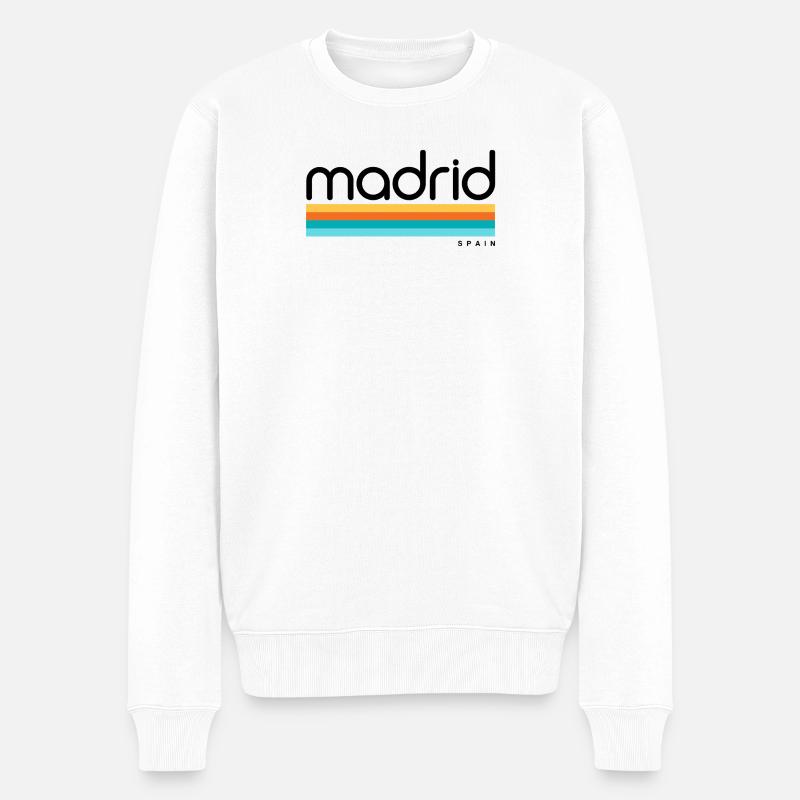Madrid - Espagne - Espagne - Espagne - Pull Premium bio Homme - blanc