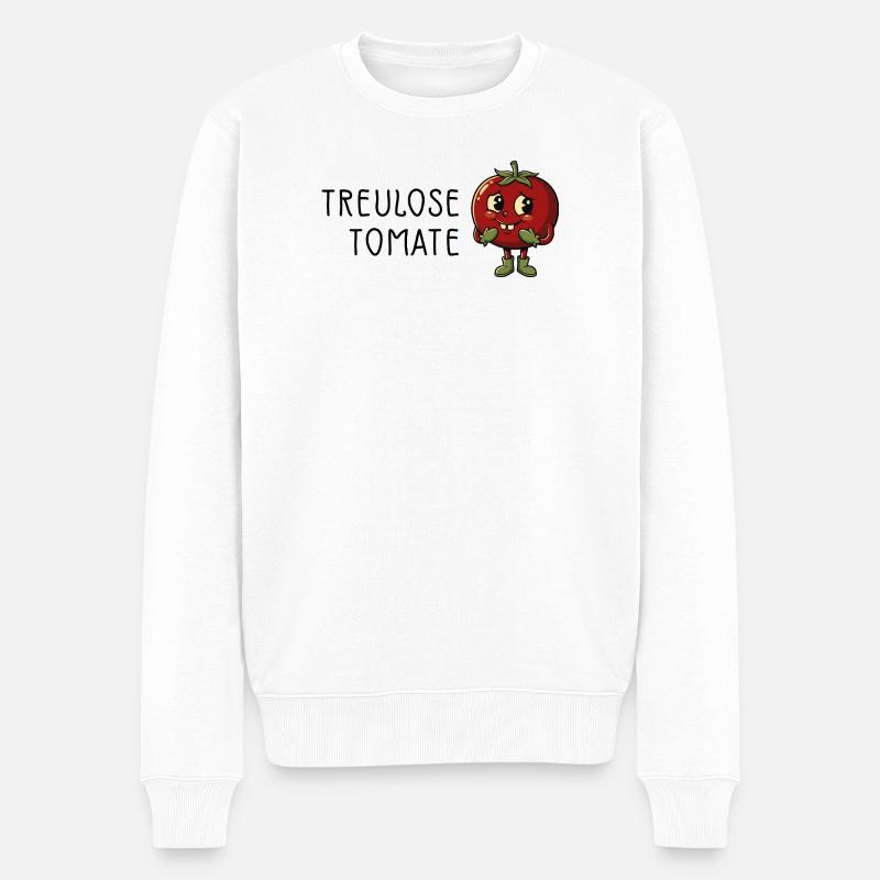 Treulose Tomate  - Männer Premium Bio Pullover - Weiß