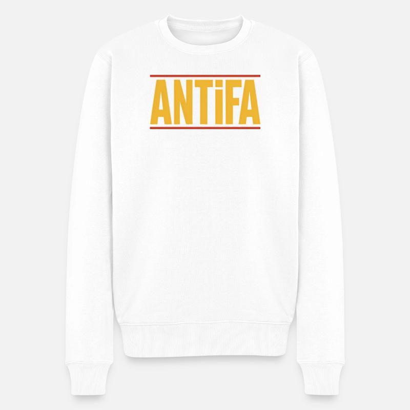 Antifa – Antifaschistisches Merch - Männer Premium Bio Pullover - Weiß