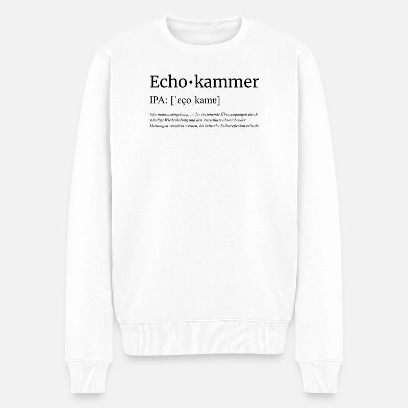 Echokammer - Männer Premium Bio Pullover - Weiß