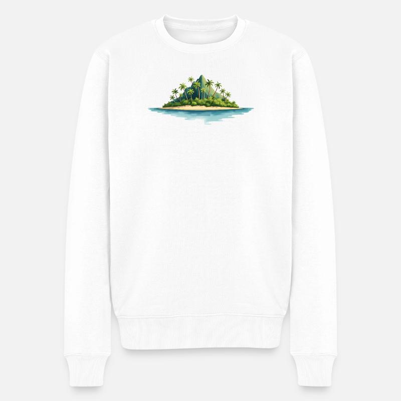 Tropische Insel - Männer Premium Bio Pullover - Weiß