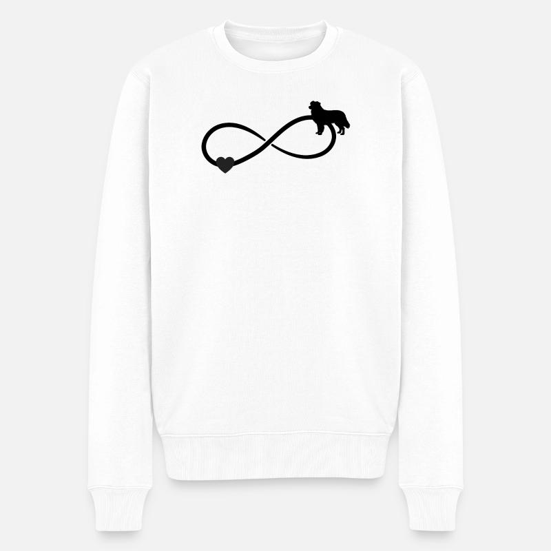 Australian Sheperd Herz Unendlichkeit  - Männer Premium Bio Pullover - Weiß