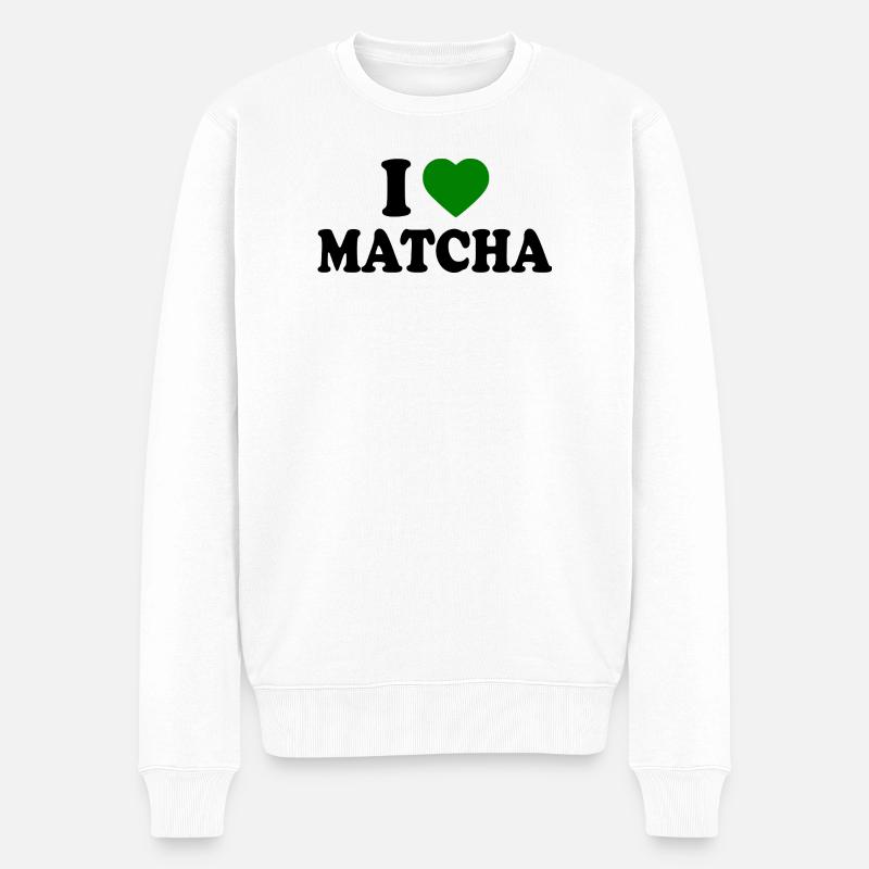 J’adore le matcha - Pull Premium bio Homme - blanc