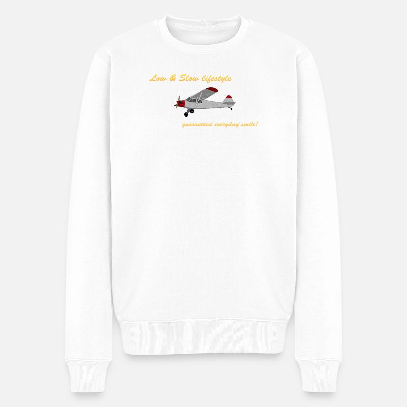 Low&Slow Piper Cub - Männer Premium Bio Pullover - Weiß