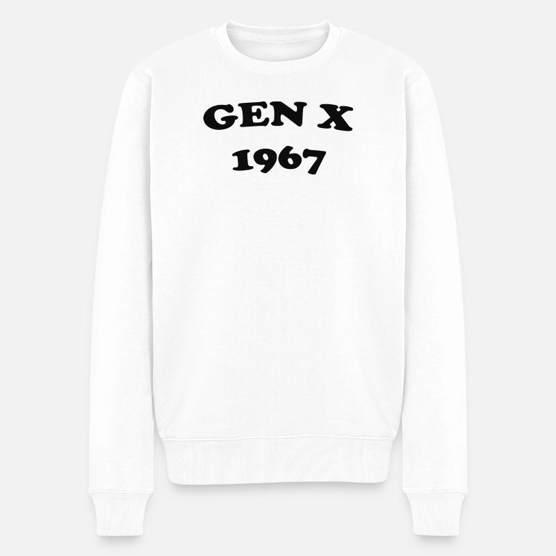 Gen X 1967 Retro Logo - Männer Premium Bio Pullover - Weiß