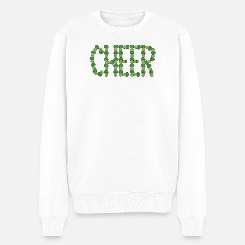 Brokkoli-Jubel - Männer Premium Bio Pullover - Weiß