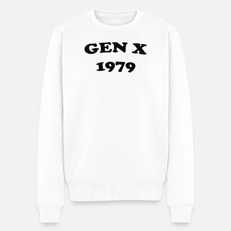 Gen X 1979 Retro Silhouette - Männer Premium Bio Pullover - Weiß