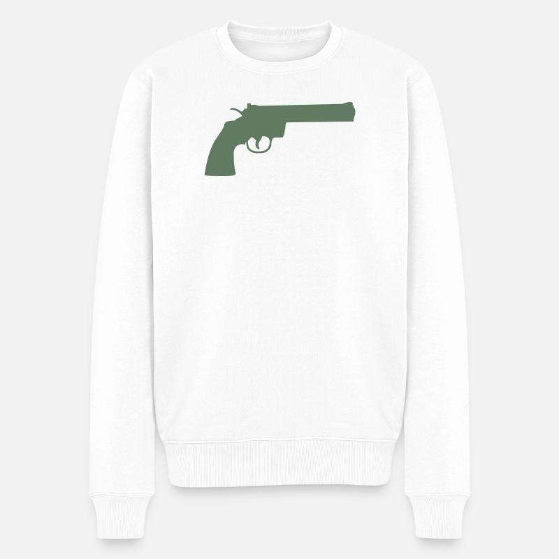 Silhouette du revolver vert - Pull Premium bio Homme - blanc