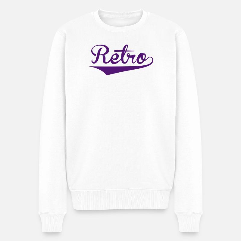 Retro - Männer Premium Bio Pullover - Weiß