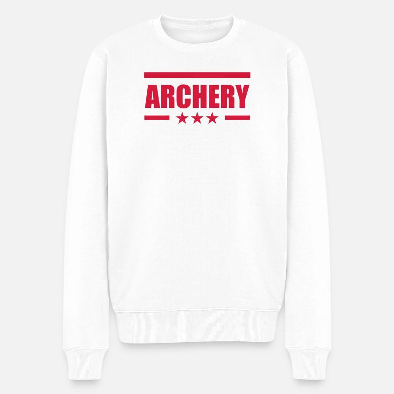 Archery / Bogenschießen / Tir à l'arc - Pull Premium bio Homme - blanc