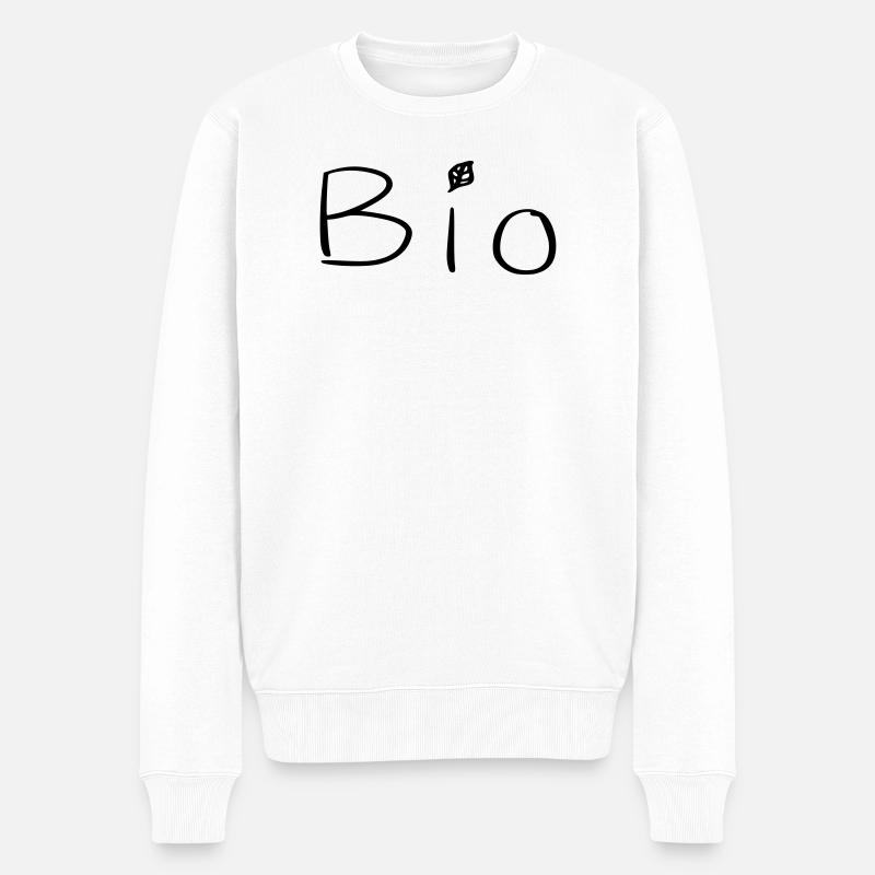 Bio - Männer Premium Bio Pullover - Weiß