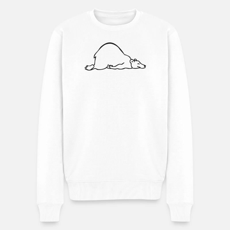 Sleeping bear | Schlafender Bär - Männer Premium Bio Pullover - Weiß
