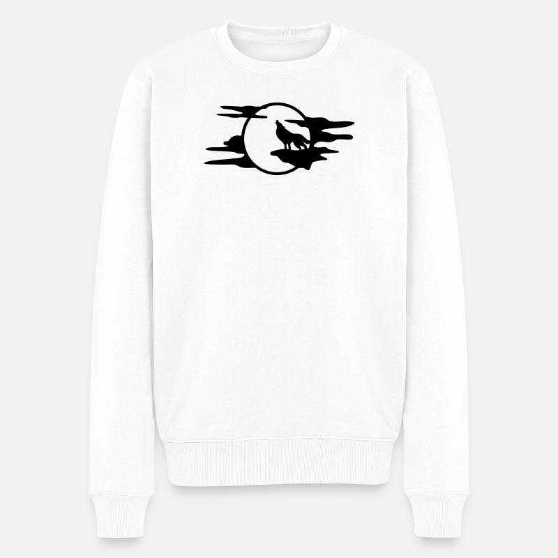 Le loup noir - Pull Premium bio Homme - blanc