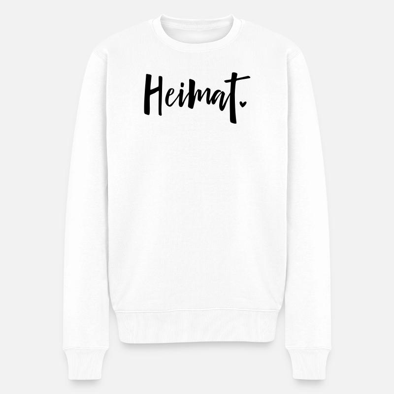 Heimat Herz Liebe Zuhause - Männer Premium Bio Pullover - Weiß