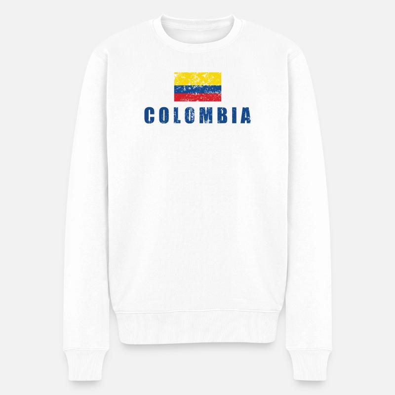 Kolumbien - Männer Premium Bio Pullover - Weiß