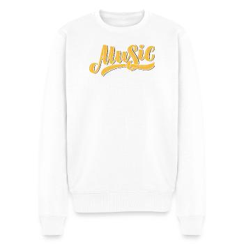 Illustratives Musik-Design mit warmen Tönen - Männer Premium Bio Pullover - Weiß - Vorne - Thijin (182cm)