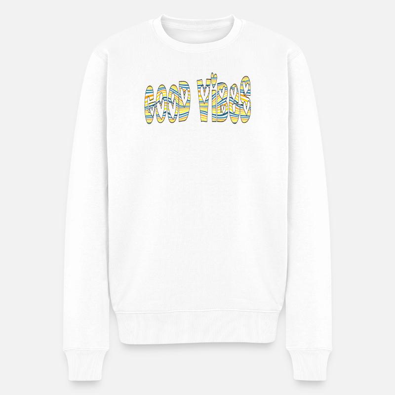 GUTE STIMMUNG - Männer Premium Bio Pullover - Weiß