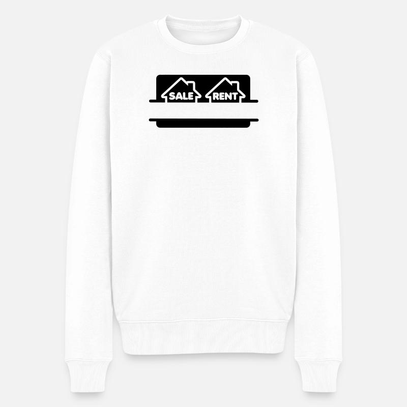 Haus mieten oder kaufen - Männer Premium Bio Pullover - Weiß