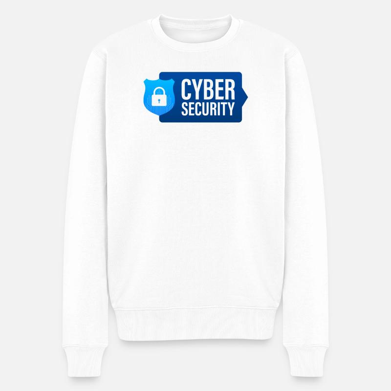 cyber security, ordinateur - Pull Premium bio Homme - blanc