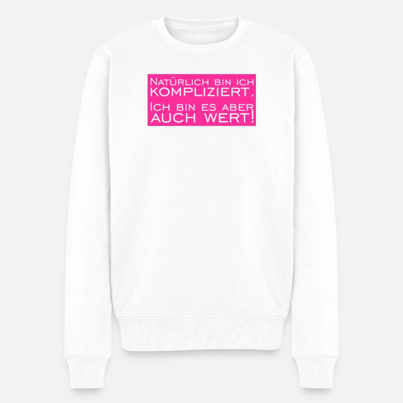 Bien sûr que je suis compliqué - Pull Premium bio Homme - blanc