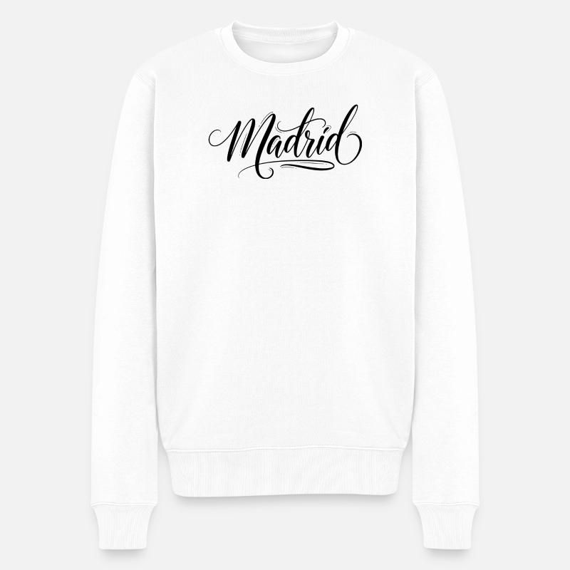Madrid - Männer Premium Bio Pullover - Weiß