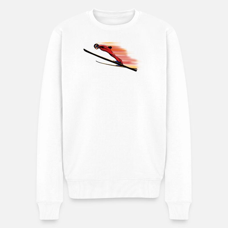 Schanzenspringer - Männer Premium Bio Pullover - Weiß