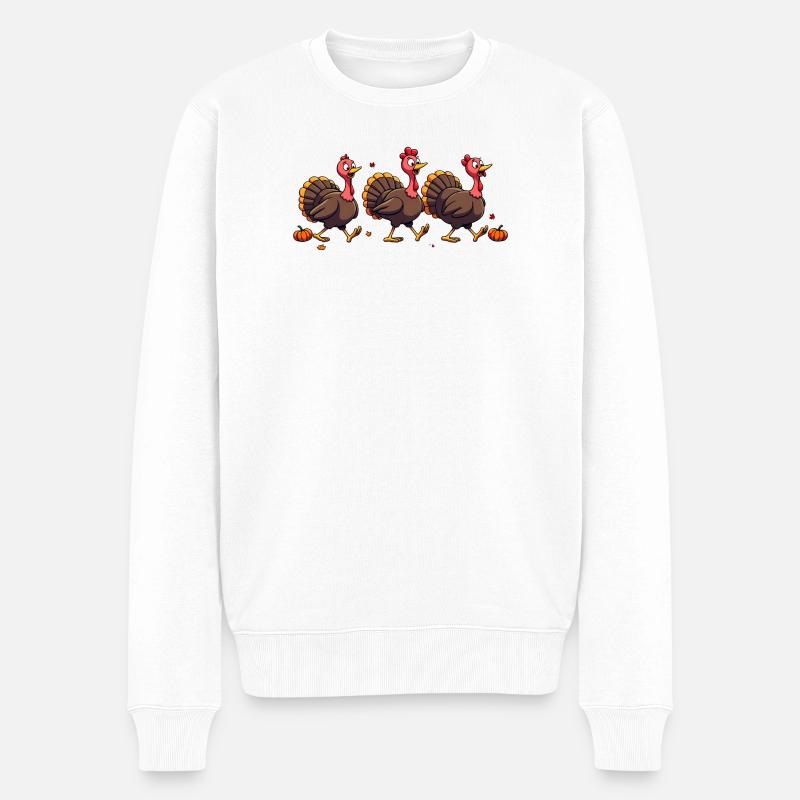Thanksgiving Truthahn Baby - Männer Premium Bio Pullover - Weiß