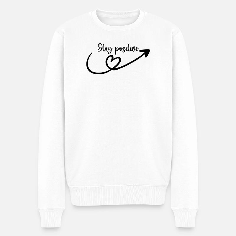 stay positiv - Männer Premium Bio Pullover - Weiß