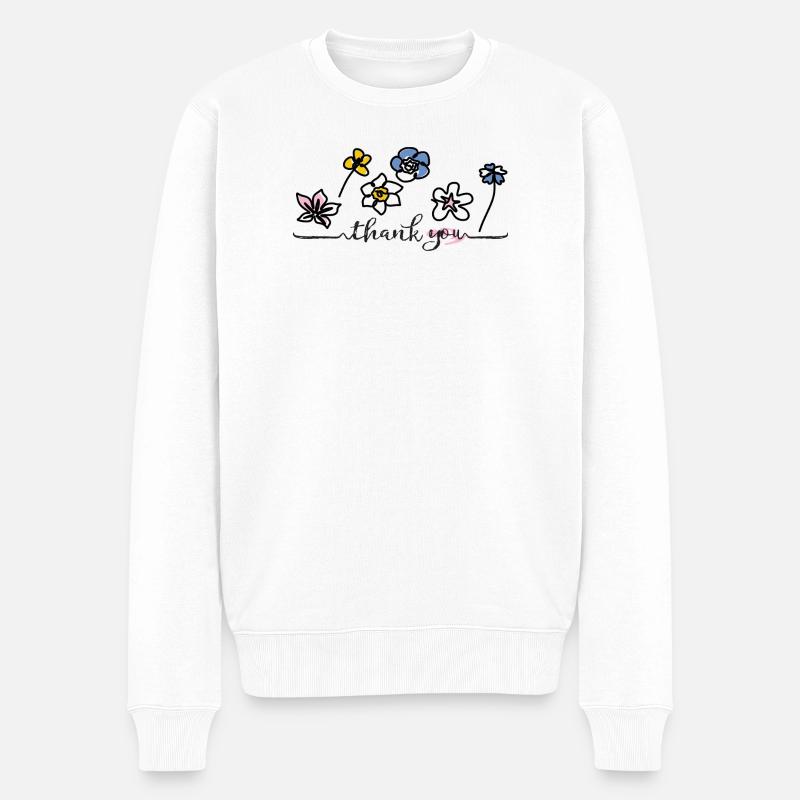 Danke  Thank You - Männer Premium Bio Pullover - Weiß