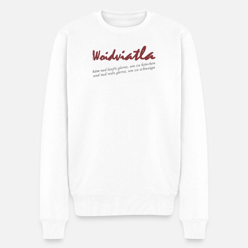 Woidviatla Script Logo - Männer Premium Bio Pullover - Weiß